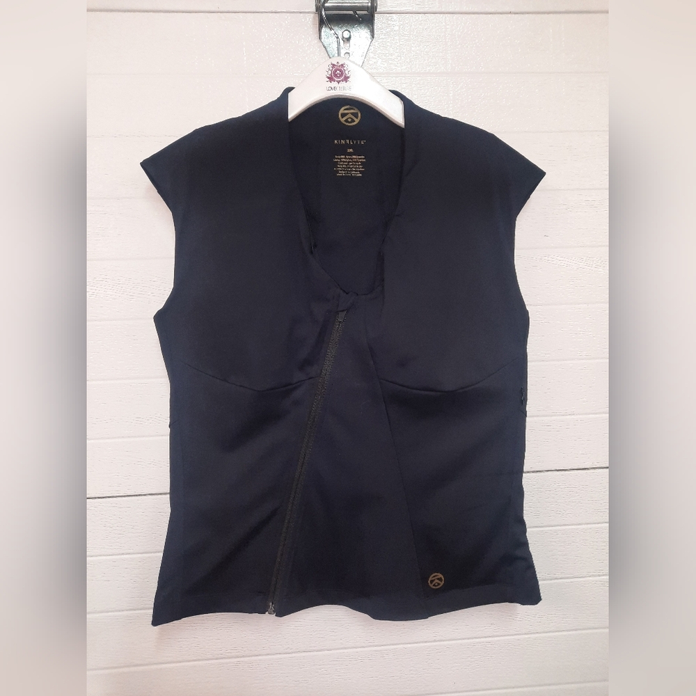 Kinflyte Black Zip-Front Shapewear Posture Bra Top